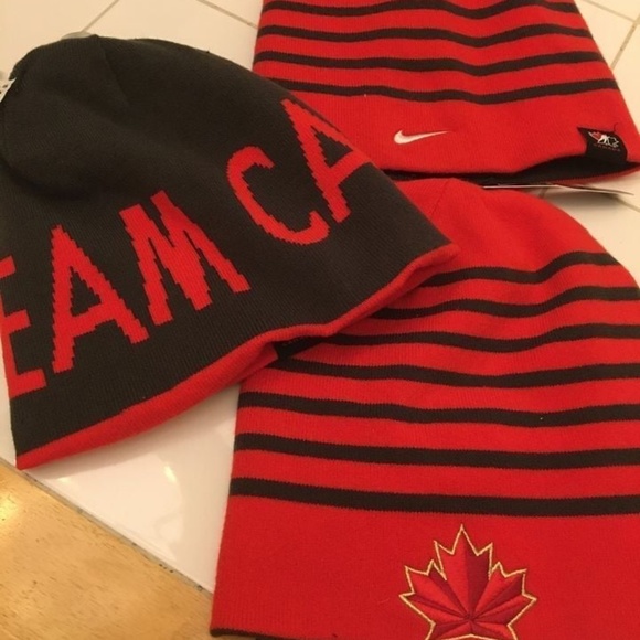 Nike Other - BRAND NEW men Nike team canada reversible beanie hat (striped and solid)